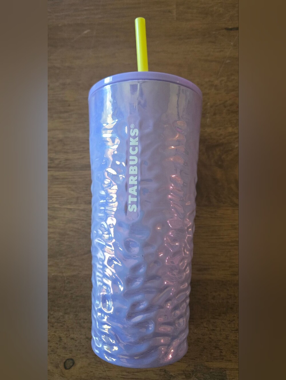 Starbucks Glass Iridescent Lilac Wave Tumbler